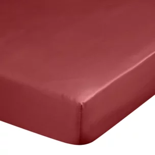 Prześcieradło z gumką 160x200 cm z satyny bawełnianej kolor czerwony 125 g/m2 DINA Diva Line Eurofirany