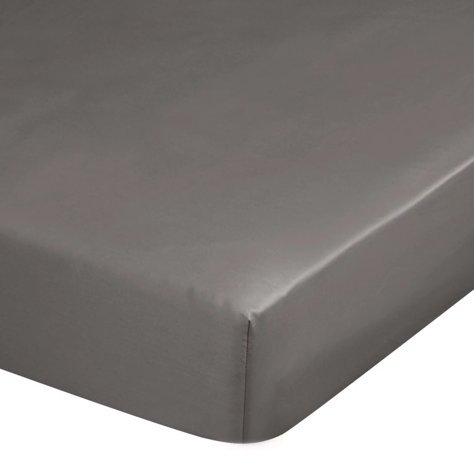 Prześcieradło z gumką 140x200 cm z satyny bawełnianej kolor popielaty 125 g/m2 DINA Diva Line Eurofirany