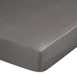 Prześcieradło z gumką 140x200 cm z satyny bawełnianej kolor popielaty 125 g/m2 DINA Diva Line Eurofirany