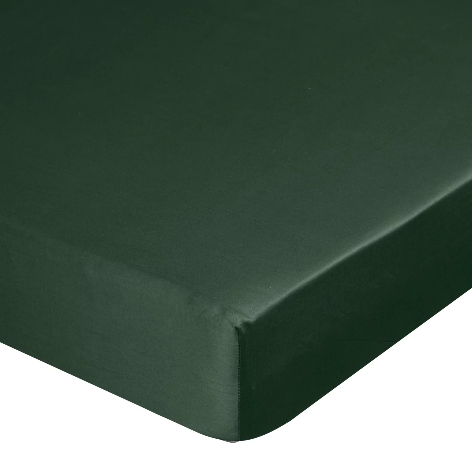 Prześcieradło z gumką 160x200 cm z satyny bawełnianej kolor ciemnozielony 125 g/m2 DINA Diva Line Eurofirany