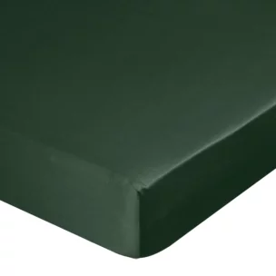 Prześcieradło z gumką 160x200 cm z satyny bawełnianej kolor ciemnozielony 125 g/m2 DINA Diva Line Eurofirany