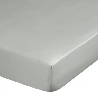 Prześcieradło z gumką 100x200 cm z satyny bawełnianej kolor jasnoszary 125 g/m2 DINA Diva Line Eurofirany