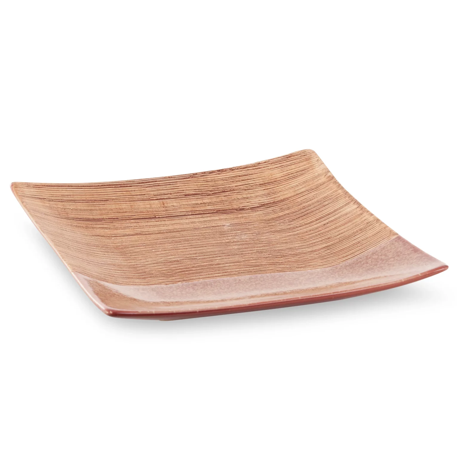 Patera ceramiczna dekoracyjna czerwono-jasnobrązowa 27x27x5 cm ELDA Eurofirany