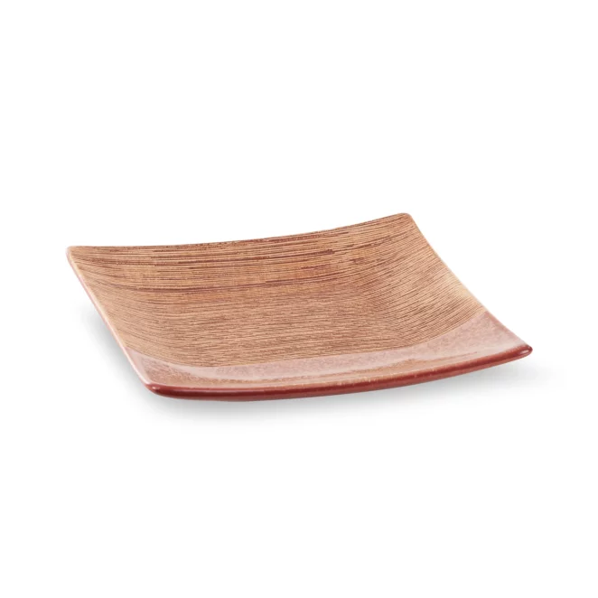 Patera ceramiczna dekoracyjna czerwono-jasnobrązowa 22x22x4 cm ELDA Eurofirany