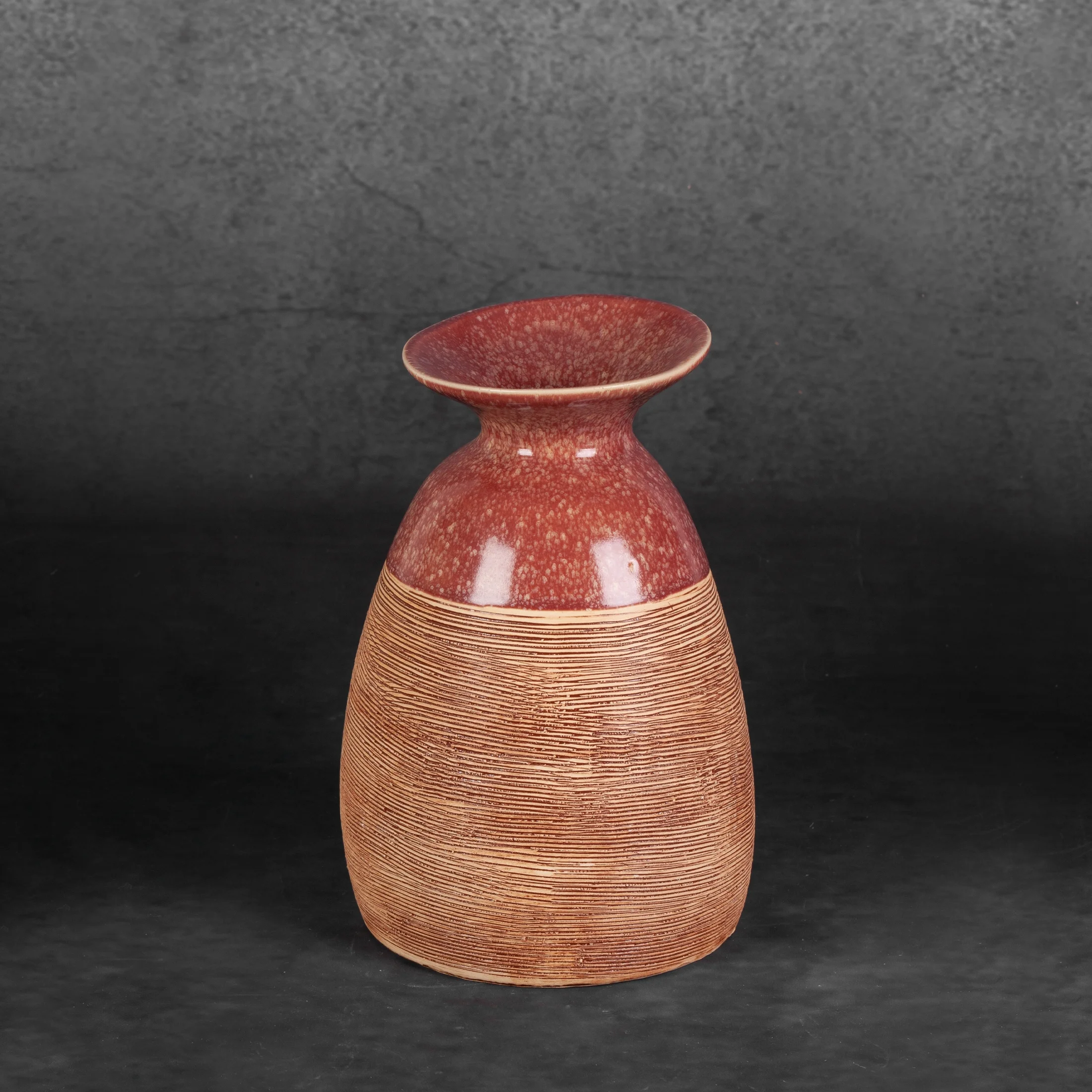 Wazon ceramiczny czerwono-jasnobrązowy 16x15x22 cm ELDA Eurofirany