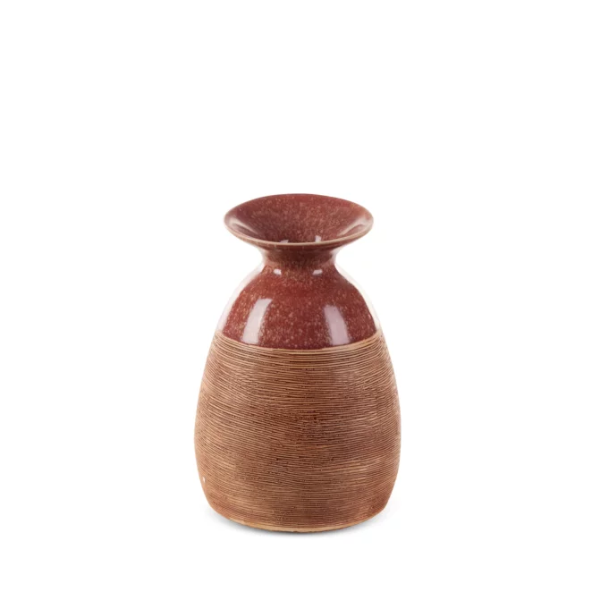 Wazon ceramiczny czerwono-jasnobrązowy 16x15x22 cm ELDA Eurofirany