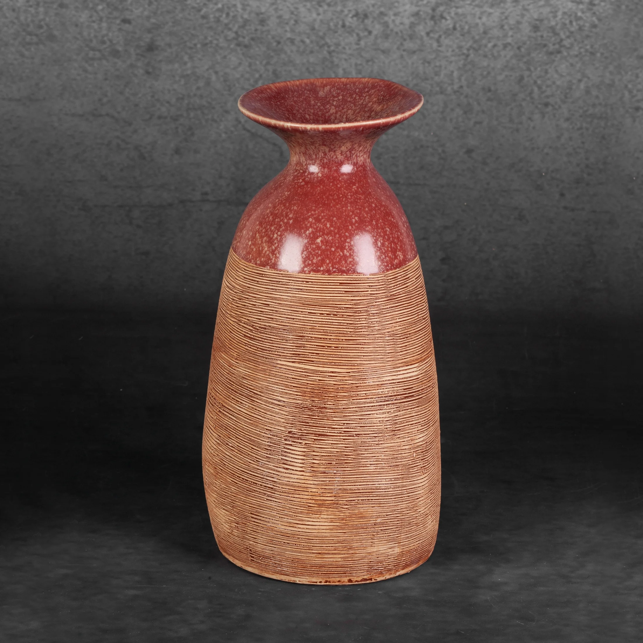 Wazon ceramiczny czerwono-jasnobrązowy 17x16x31 cm ELDA Eurofirany