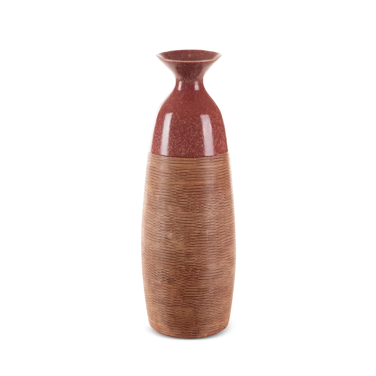 Wazon ceramiczny czerwono-jasnobrązowy 18x17x51 cm ELDA Eurofirany