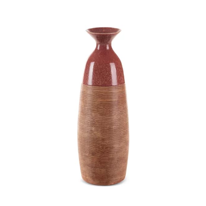 Wazon ceramiczny czerwono-jasnobrązowy 18x17x51 cm ELDA Eurofirany