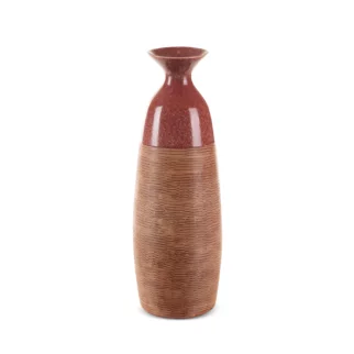 Wazon ceramiczny czerwono-jasnobrązowy 18x17x51 cm ELDA Eurofirany