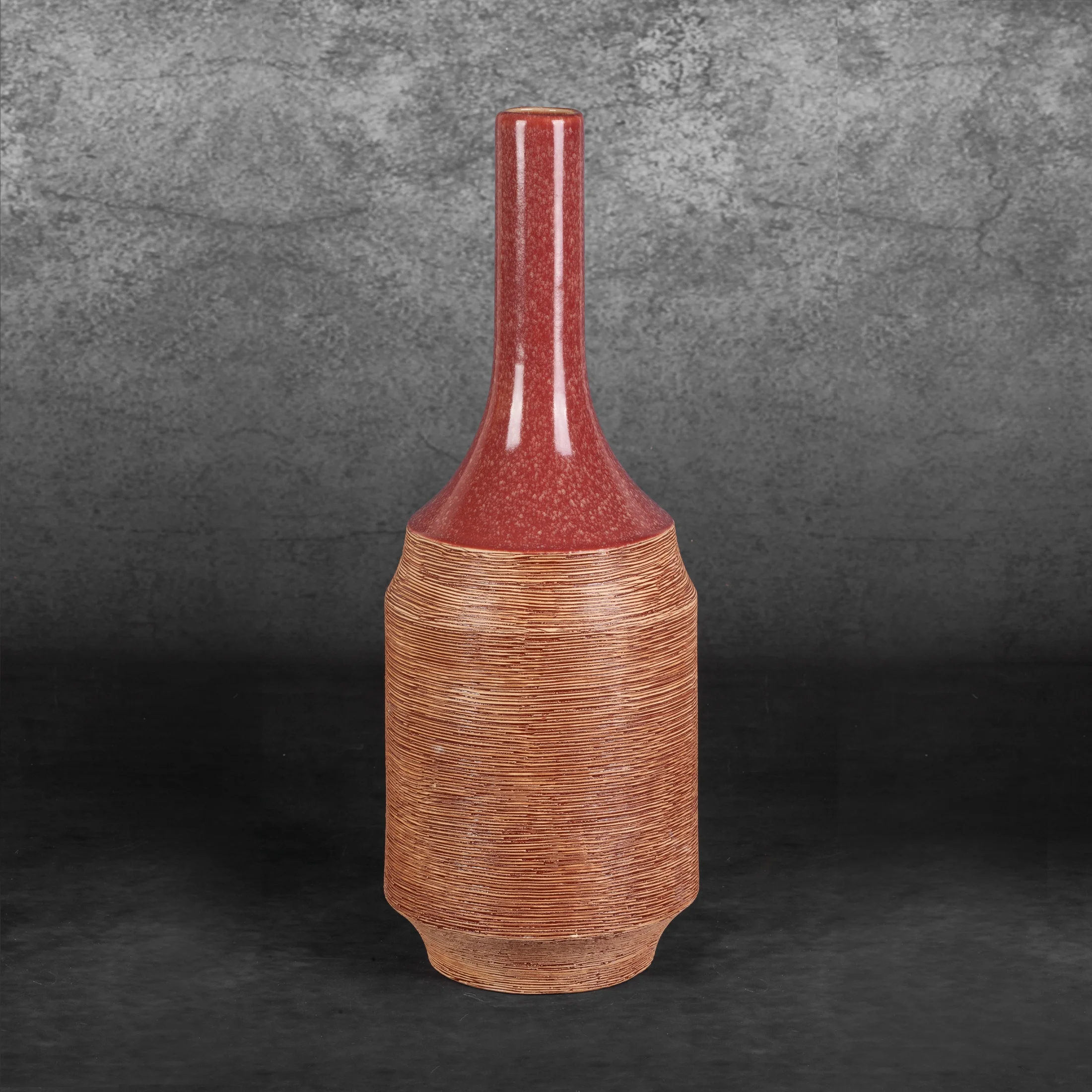 Wazon ceramiczny czerwono-jasnobrązowy średnica 16x48 cm ELDA Eurofirany