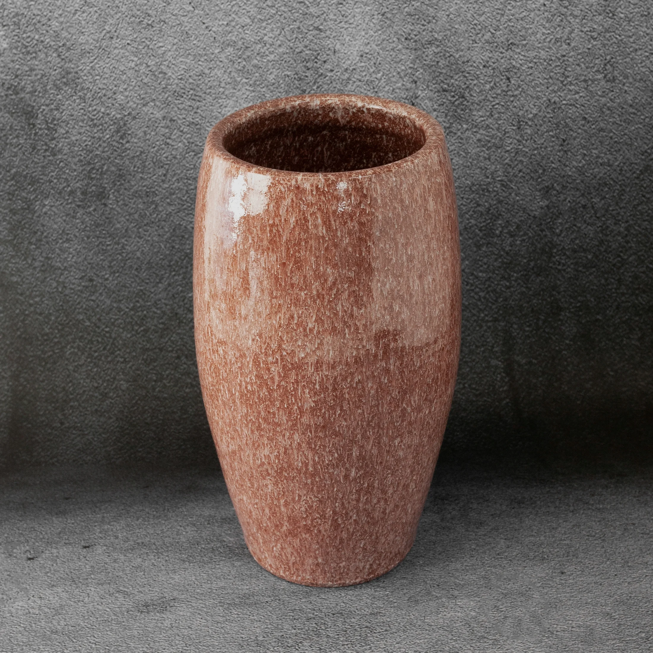 MARK WYSOKI BRĄZOWY WAZON CERAMICZNY 19x33 cm EUROFIRANY