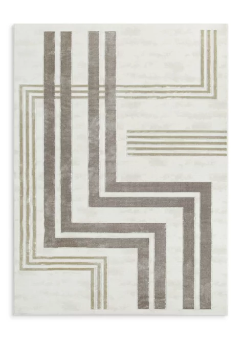 Dywan 120x170 cm biało, brązowy zdobiony motywem geometrycznym AURA 10 Eurofirany