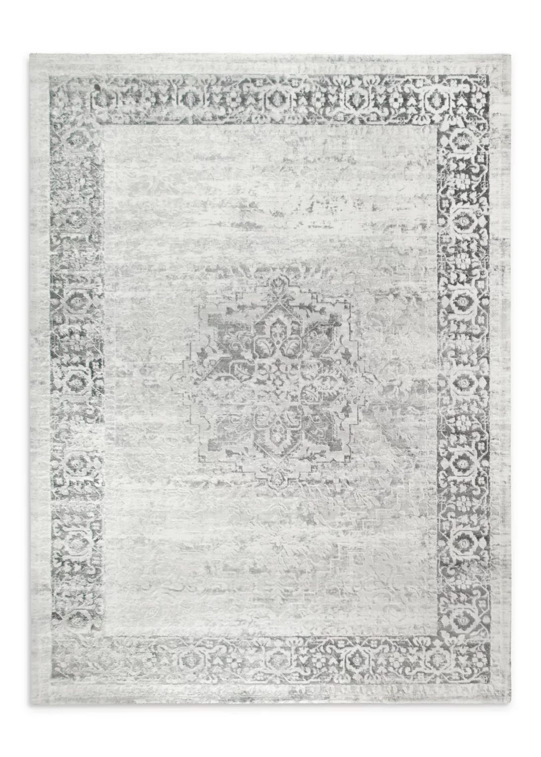 Dywan 120x170 cm jasnostalowo, biały z motywem klasycznych ornamentów ELBA4 Eurofirany
