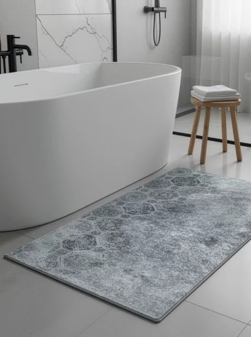 Dywan 160x220 cm srebno, szary zdobiony motywem ornamentów LOTUS7 Eurofirany