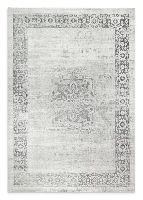 Dywan 160x230 cm jasnostalowo, biały z motywem klasycznych ornamentów ELBA4 Eurofirany
