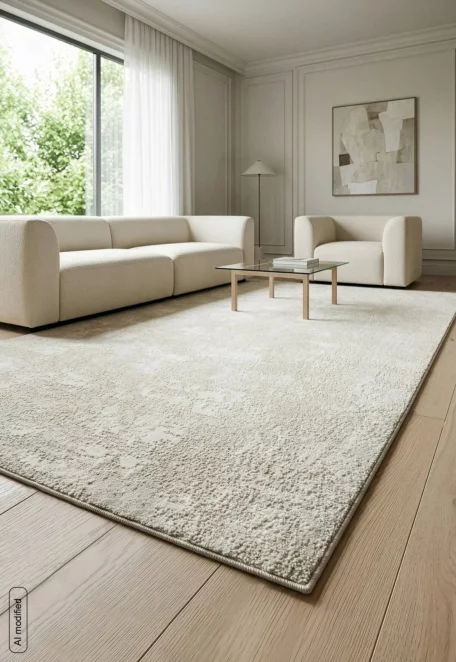 Dywan 60x100 cm beżowo, biały subtelnej strukturze SALENA3 Eurofirany