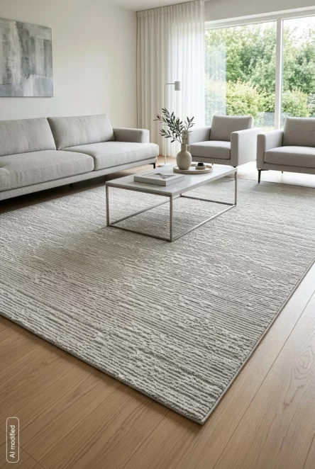 Dywan 60x100 cm biały, jasnoszary o eleganckiej, minimalistycznej strukturze SALENA8 Eurofirany