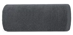 Ręcznik do rąk 30x50 cm bawełniany kolor stalowy zdobiony błyszczącą bordiurą 500 g/m2 LARI Eurofirany
