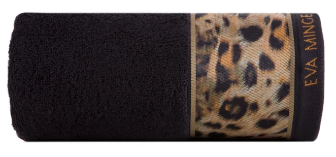 Ręcznik kąpielowy 70x140 cm bawełniany kolor czarny,brązowy z designerską bordiurą 500 g/m2 EVA 23 Eva Minge Eurofirany