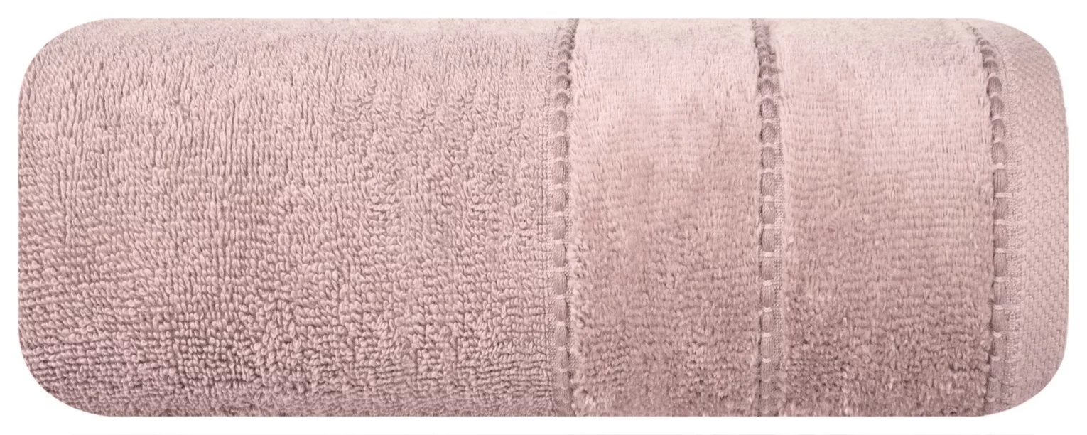 Ręcznik kąpielowy 50x90 cm bawełniany kolor ciemnoróżowy z welwetową bordiurą 500 g/m2 JESSI Eurofirany