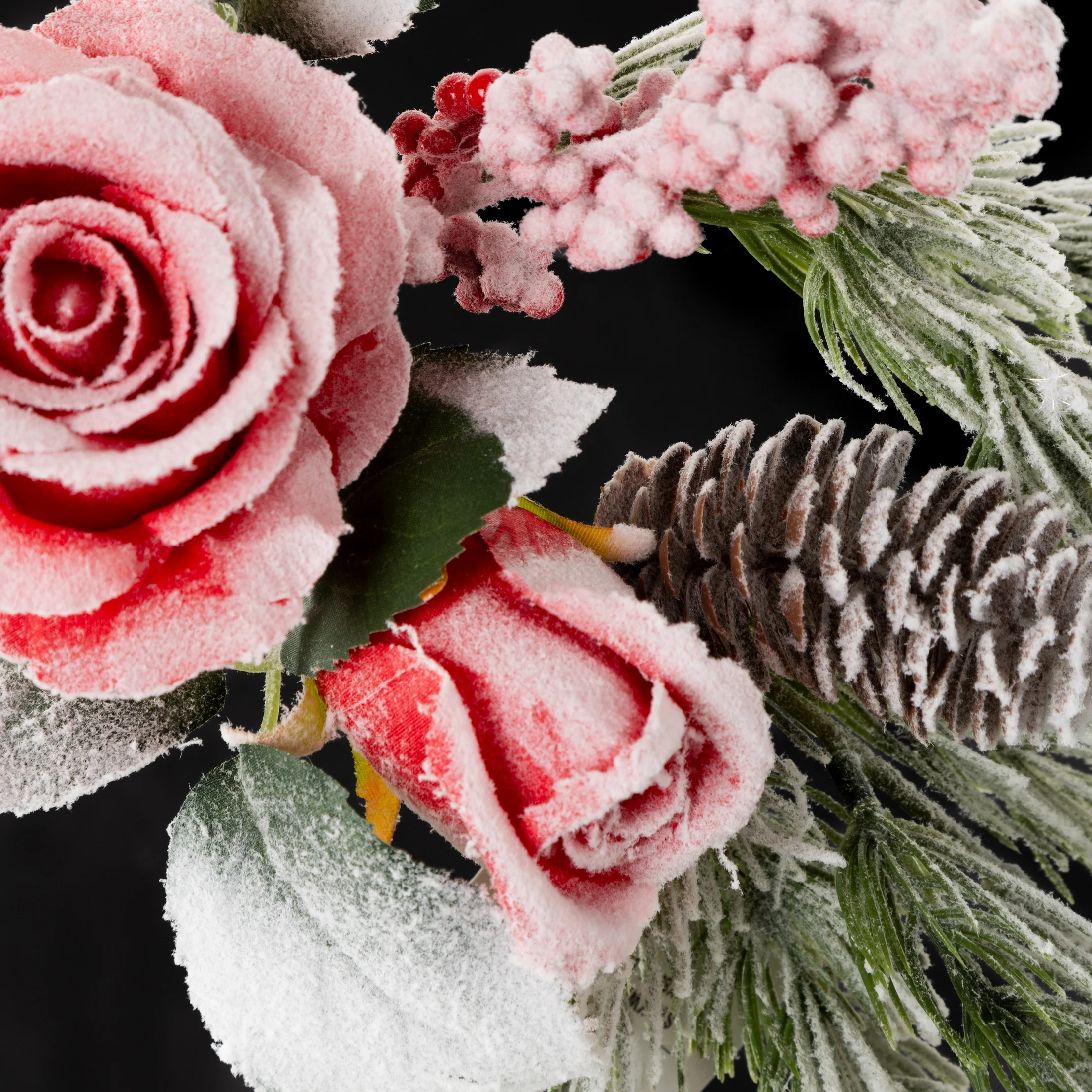 Kwiat świąteczny z gałązkami ośnieżony Eurofirany