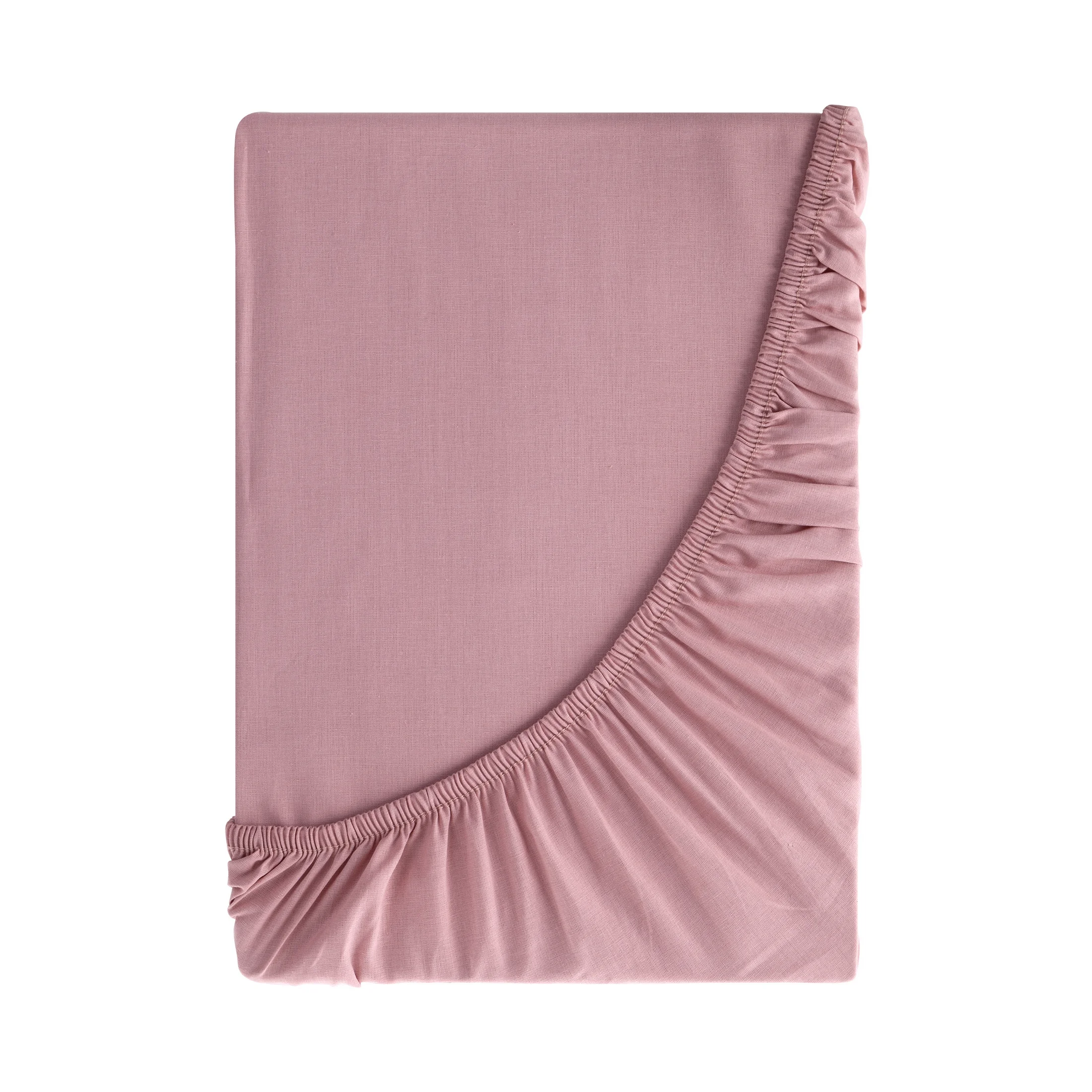 Prześcieradło z gumką 180x200 cm z bawełny kolor pudrowo różowy 105 g/m2 BASIC Eurofirany
