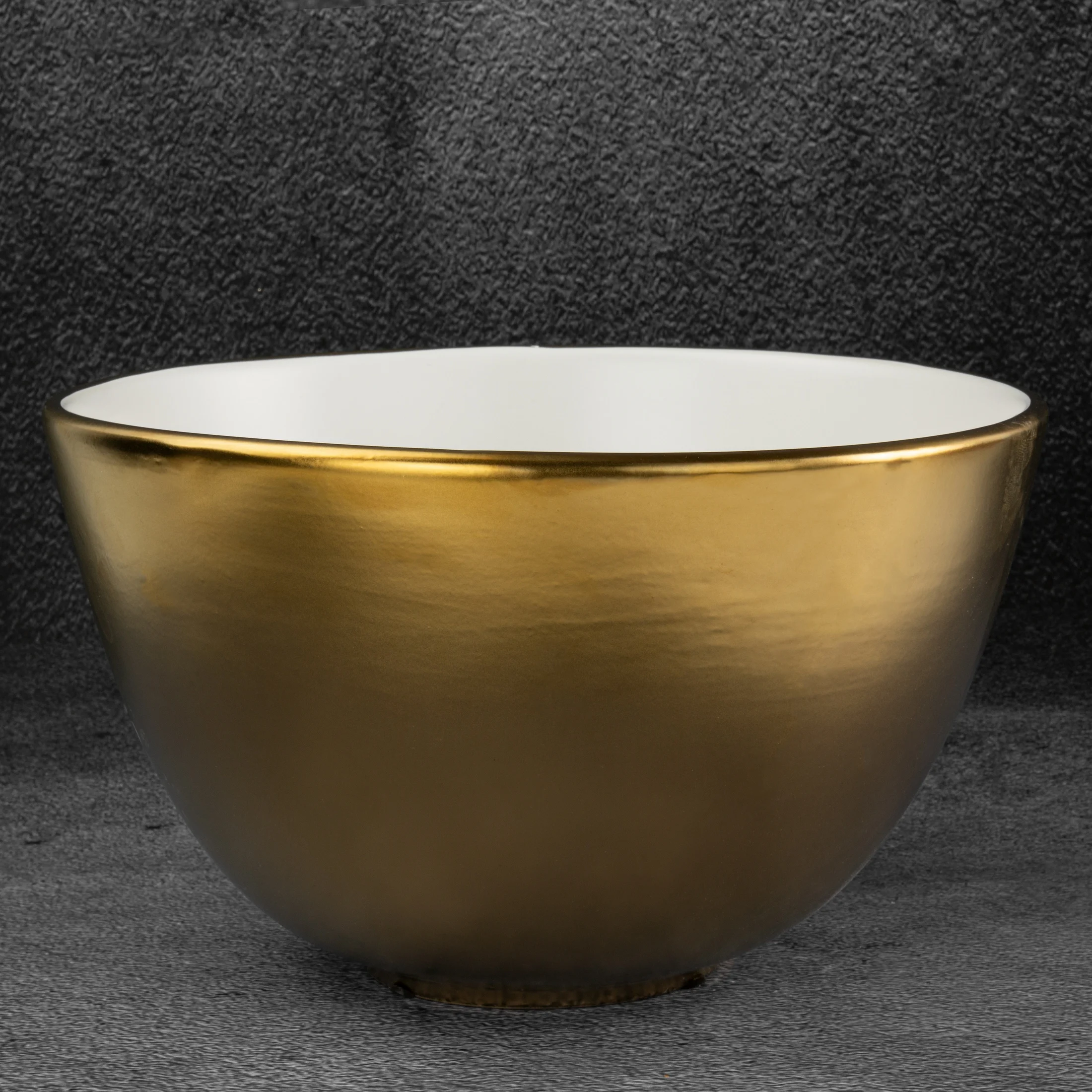 Misa ceramiczna biało-złota średnica 30x18 cm EBRU Eurofirany
