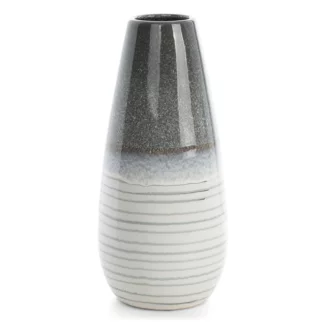 Wazon dekoracyjny biało, popielaty 19x39 cm VIKI Eurofirany