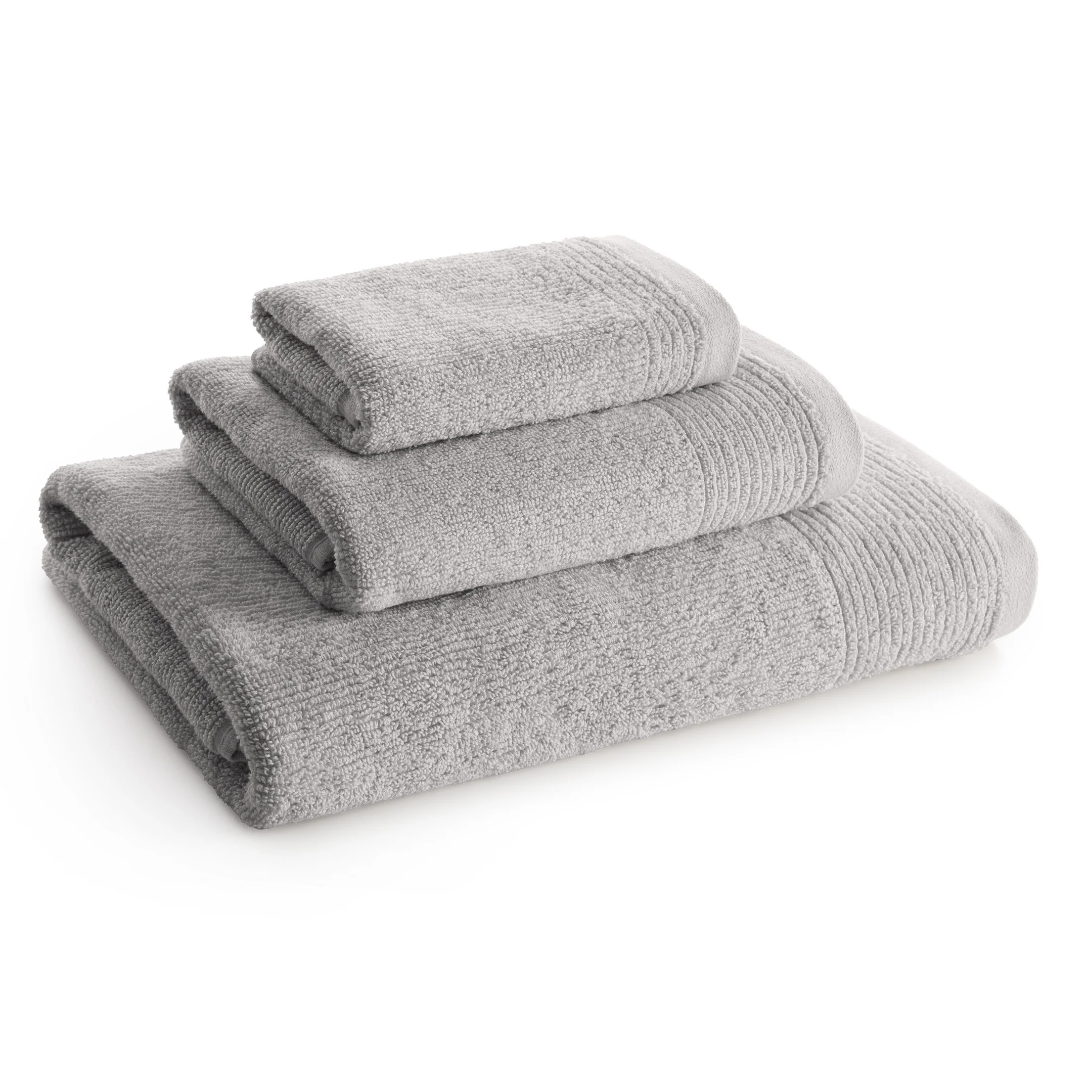 Ręcznik do rąk 30x50 cm bawełniany kolor jasnosrebrny zdobiony błyszczącą bordiurą 500 g/m2 LARI Eurofirany