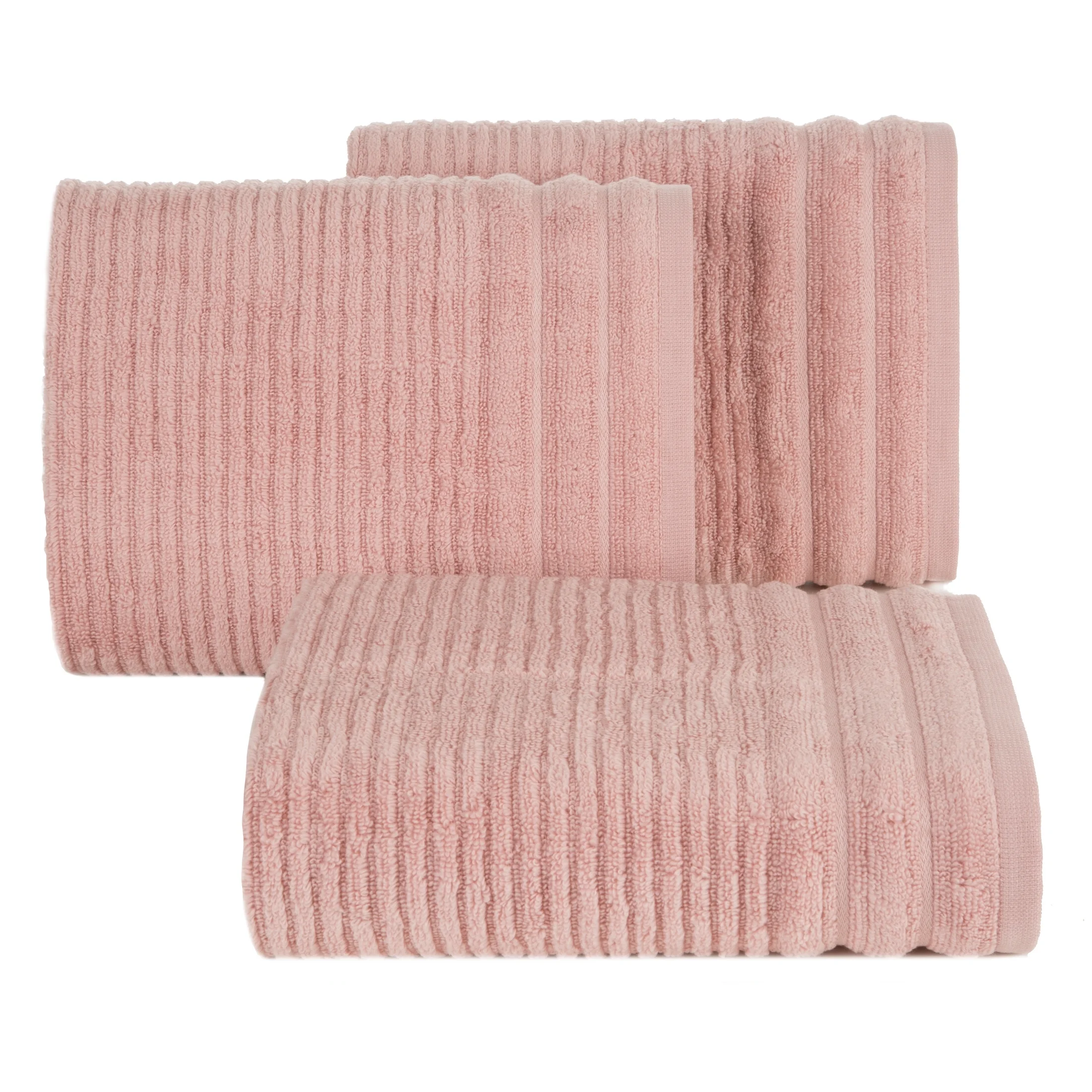 Ręcznik do rąk 30x50 cm bawełniany kolor pudrowy w prążki 400 g/m2 SAMMY Eurofirany