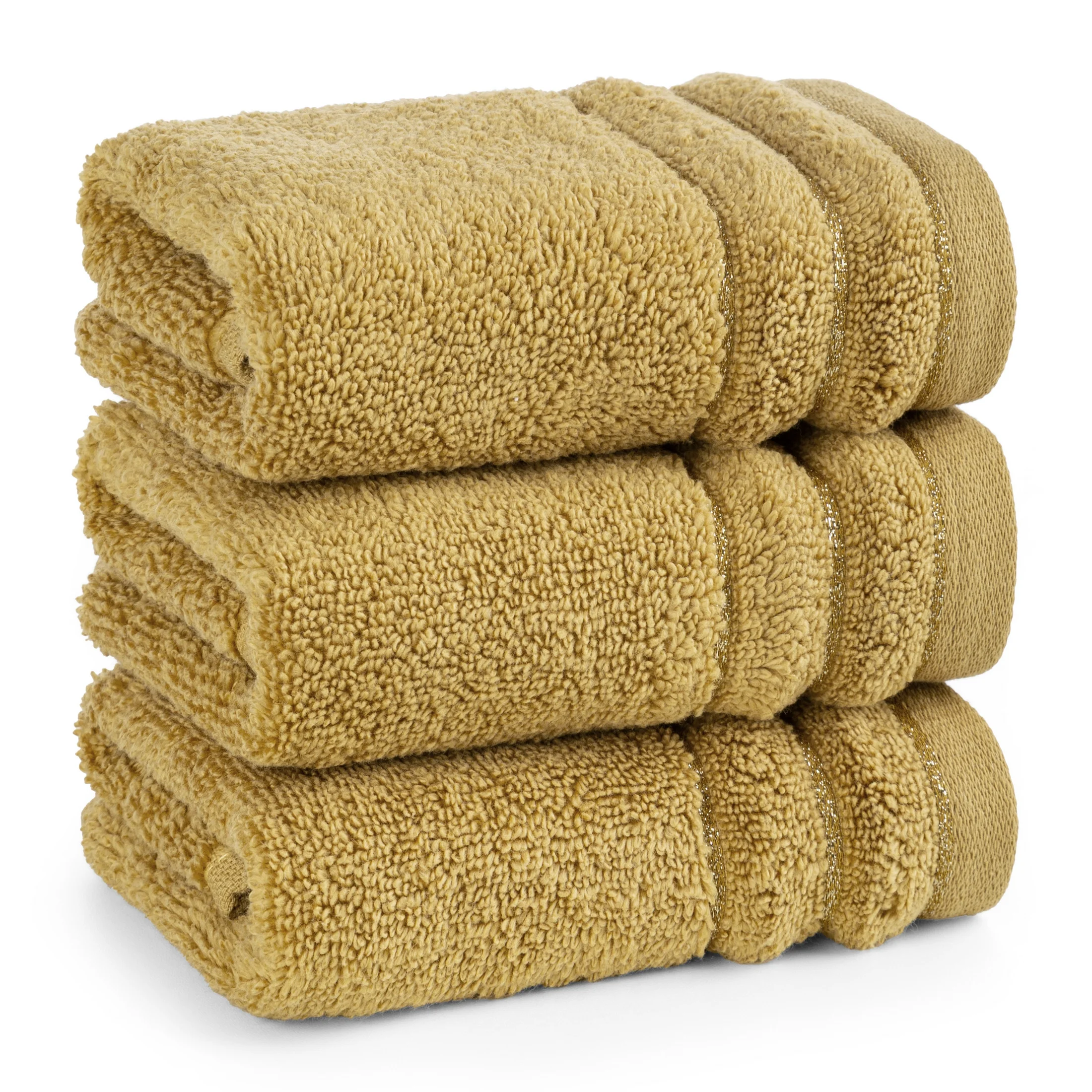 Ręcznik kąpielowy 30x50 cm bawełniany kolor musztardowy z błyszczącą bordiurą 500 g/m2 NADINE Eurofirany