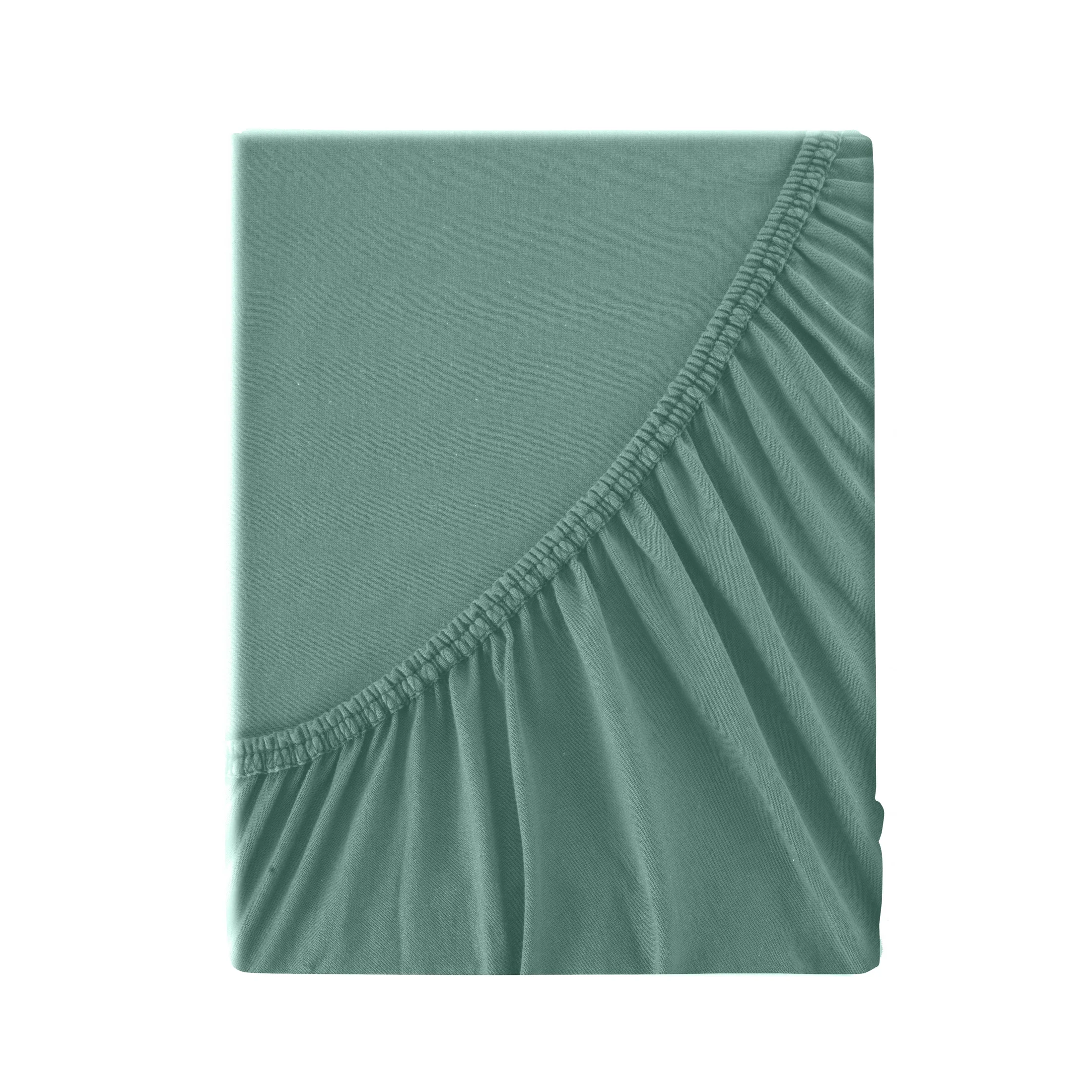 Prześcieradło jersey z gumką 180x200 cm z bawełny kolor miętowy 140 g/m2 ADELA Eurofirany