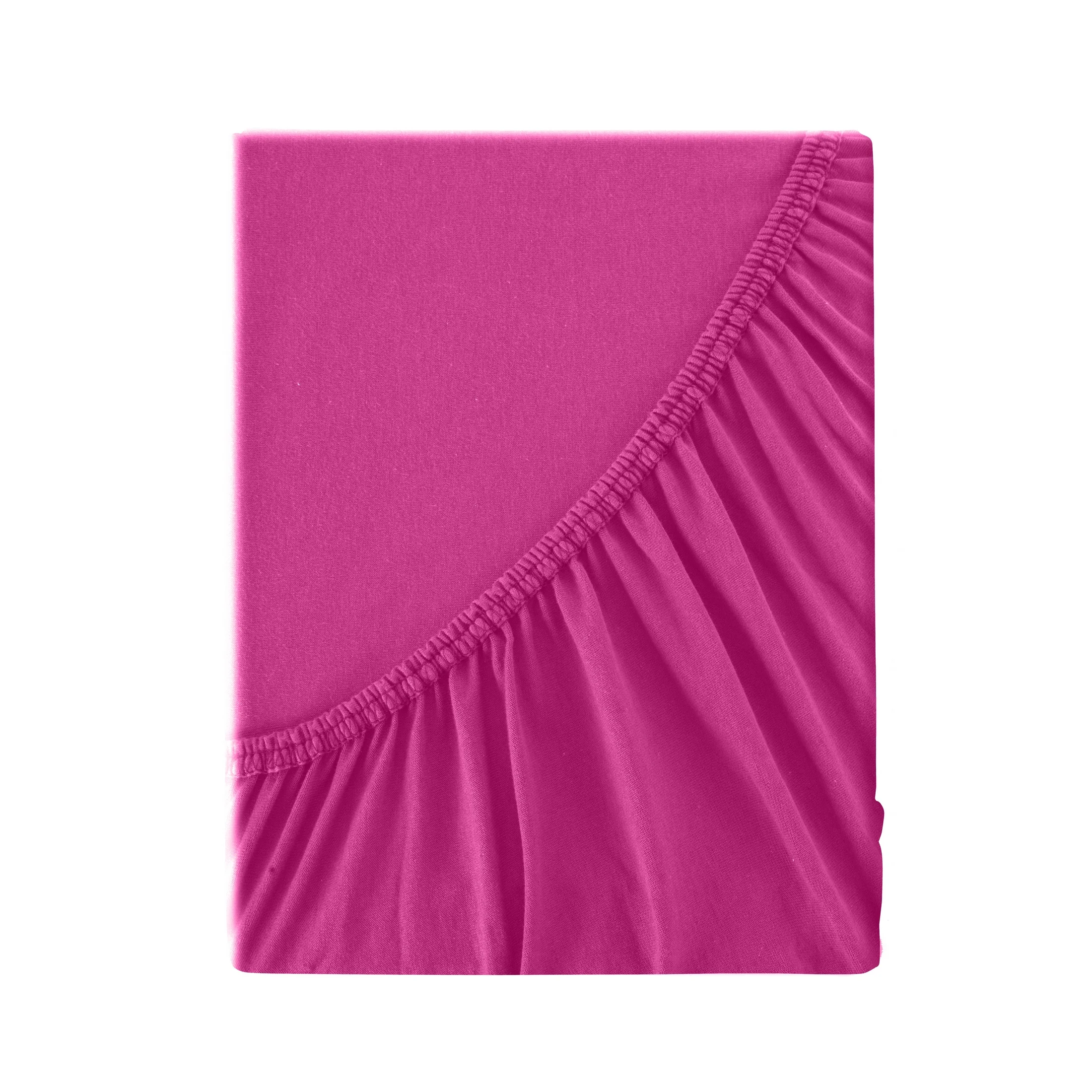 Prześcieradło jersey z gumką 160x200 cm z bawełny kolor amarantowy 140 g/m2 ADELA Eurofirany