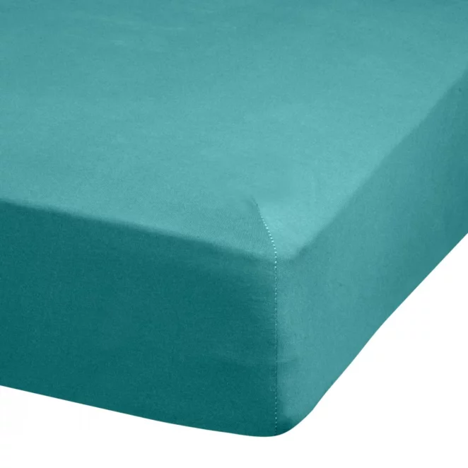 Prześcieradło jersey z gumką 140x200 cm z bawełny kolor turkusowy 140 g/m2 ADELA Eurofirany