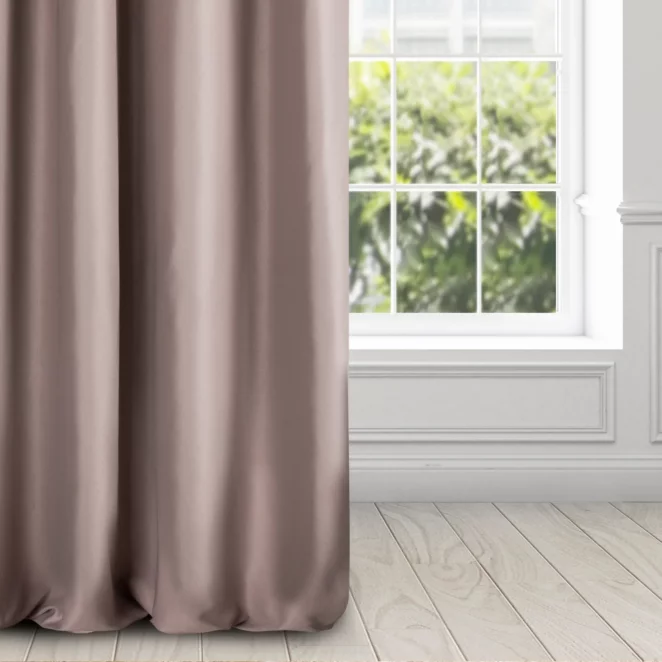 Zasłona pudrowo różowa z błyszczącym splotem 140x250 cm przelotka ESSME Eurofirany