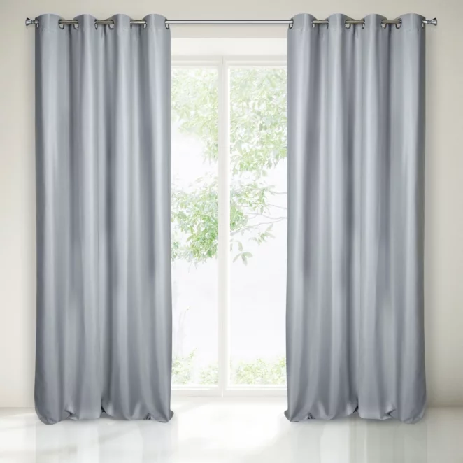 Zasłona srebrna z błyszczącym splotem 140x250 cm przelotka ESSME Eurofirany
