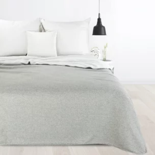 Koc bukla 150x200 cm srebrno, biały dwustronny PANDA EUROFIRANY PREMIUM Eurofirany