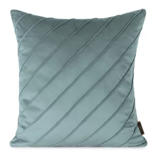 Poszewka na poduszkę 45x45 cm welwetowa z ozdobnym geometrycznym przeszywanym wzorem niebieska NALA EUROFIRANY PREMIUM
