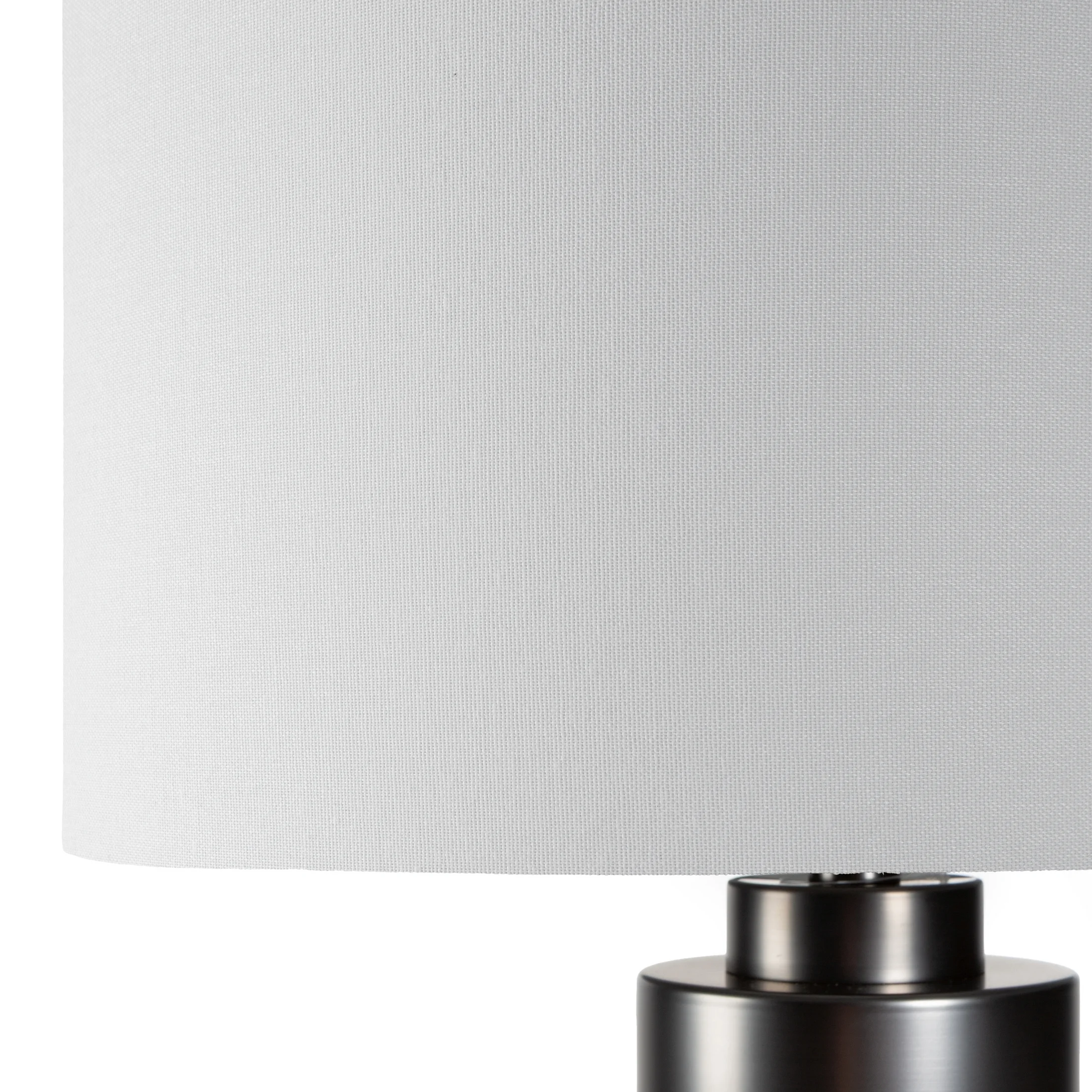 Lampa stołowa do pokoju biało, czarna CLARA o prostej szklanej podstawie Eurofirany