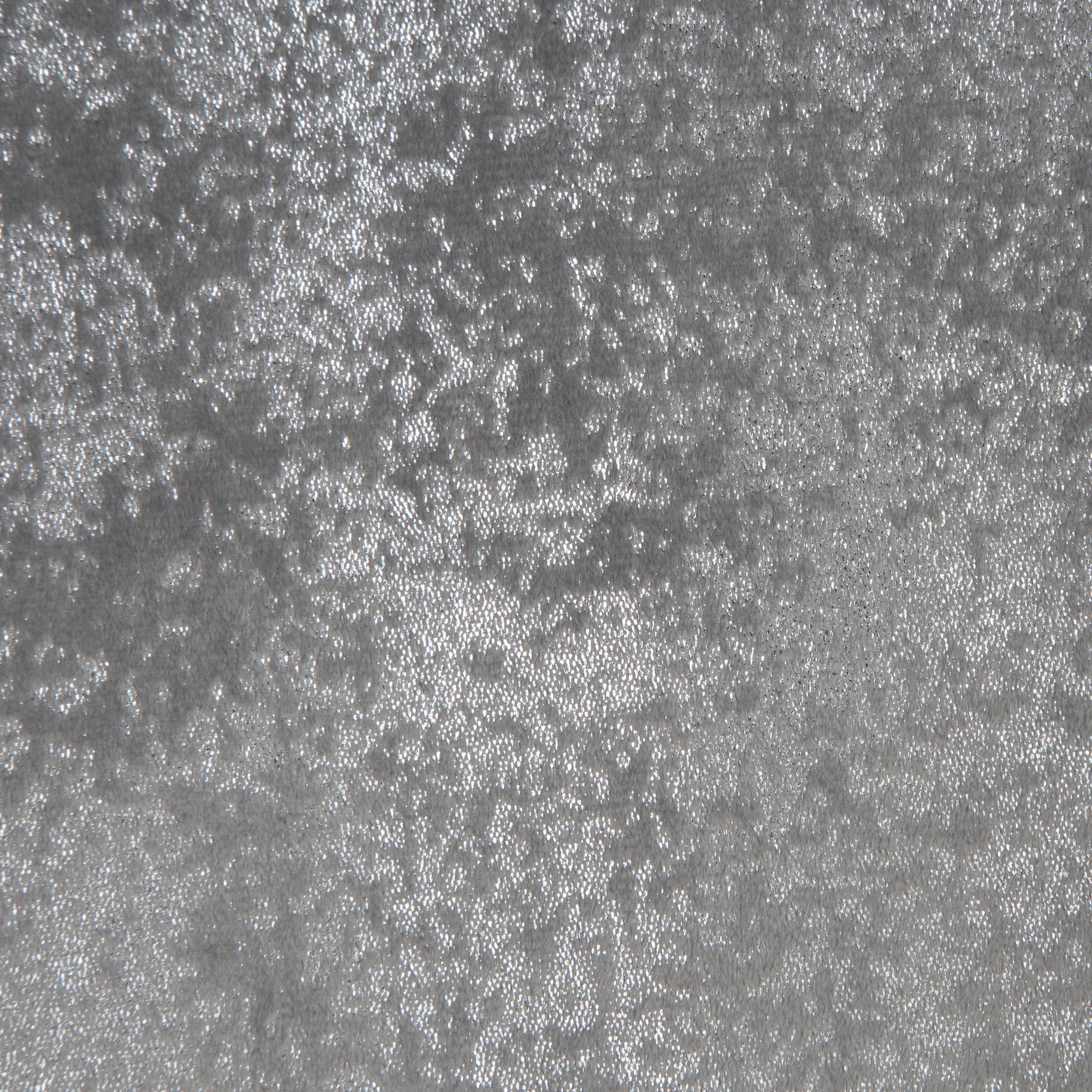 Zasłona stalowo, srebrna welwetowa z przecieranym błyszczącym nadrukiem 135x270 cm taśma - AVENA Eurofirany