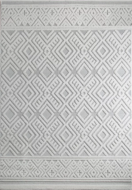 Dywan 80x200 cm beżowy zdobiony pętelkowym geometrycznym wzorem DIDAR7  Eurofirany