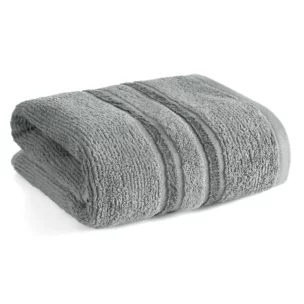 Ręcznik do rąk 30x50 cm bawełniany kolor stalowy w kontrastujące pasy 500 g/m2 DINA Eurofirany