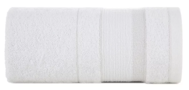 Ręcznik do rąk 30x50 cm bawełniany kolor biały w pasy przetykany błyszczącą nicią 500 g/m2 APRIL Eurofirany