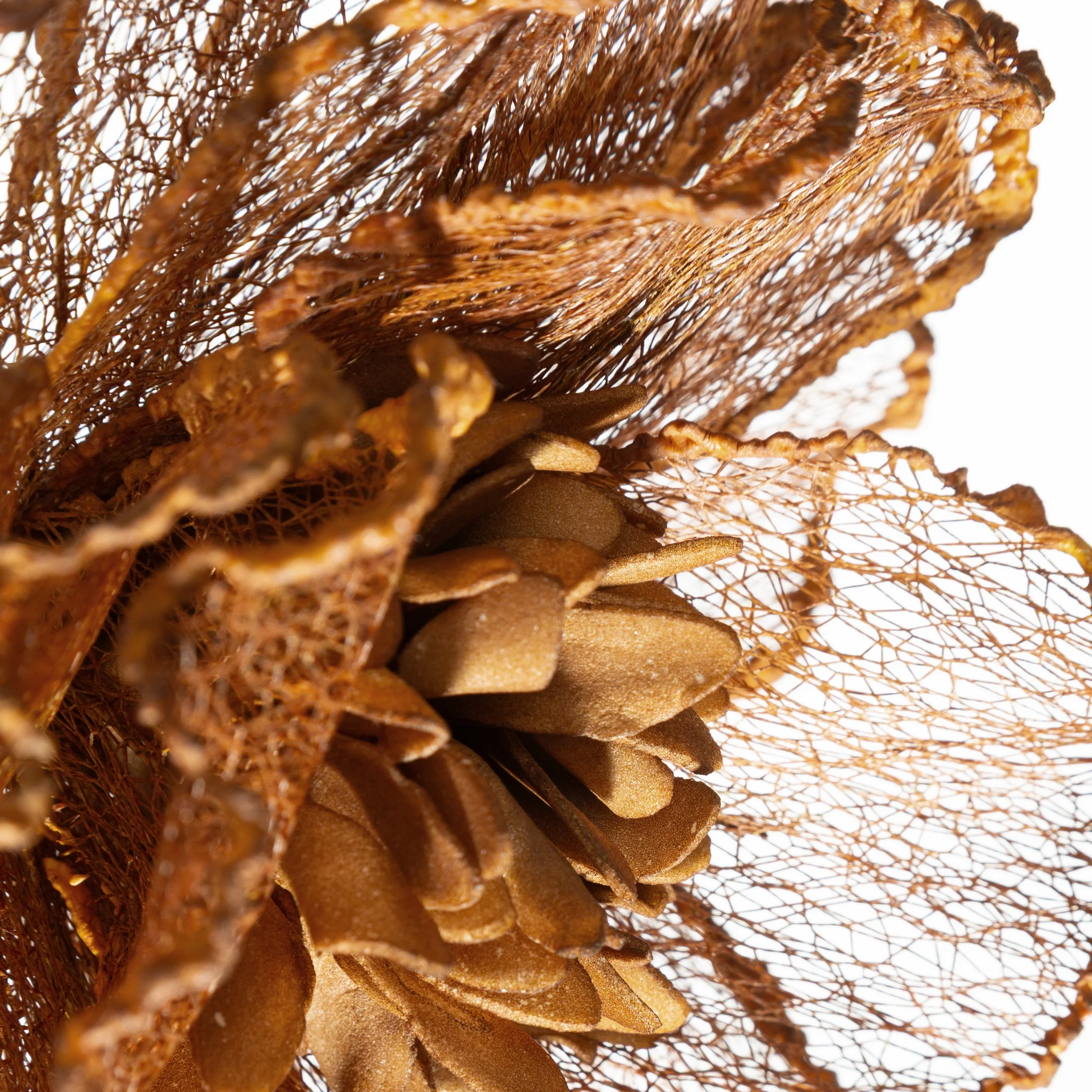 Kwiat sztuczny brązowy z siateczki 85 cm Eurofirany