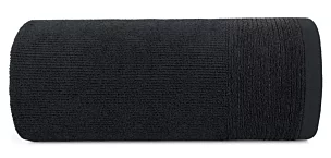Ręcznik do rąk 30x50 cm bawełniany kolor czarny zdobiony błyszczącą bordiurą 500 g/m2 LARI Eurofirany