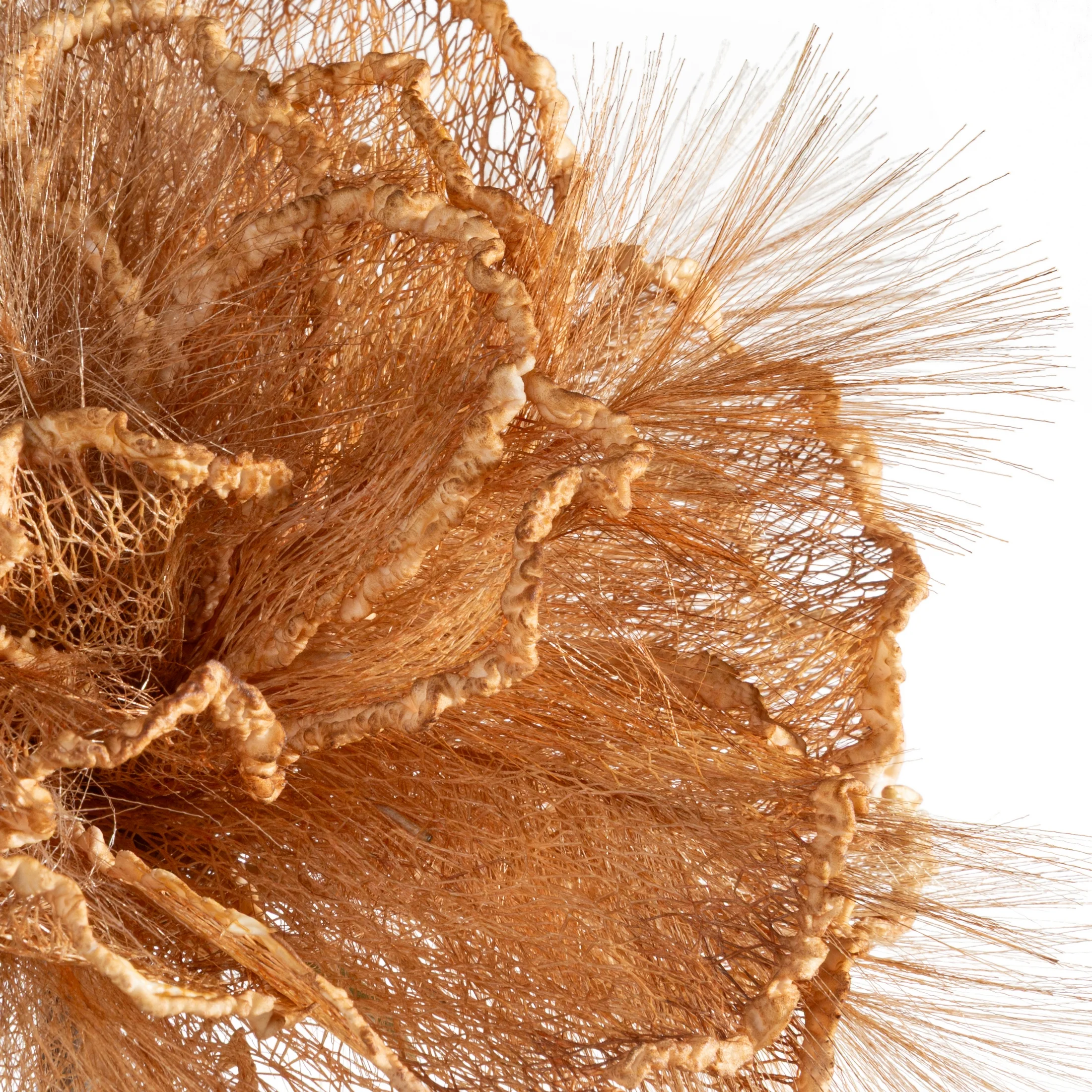 Kwiat sztuczny beżowy z siateczki 80 cm Eurofirany