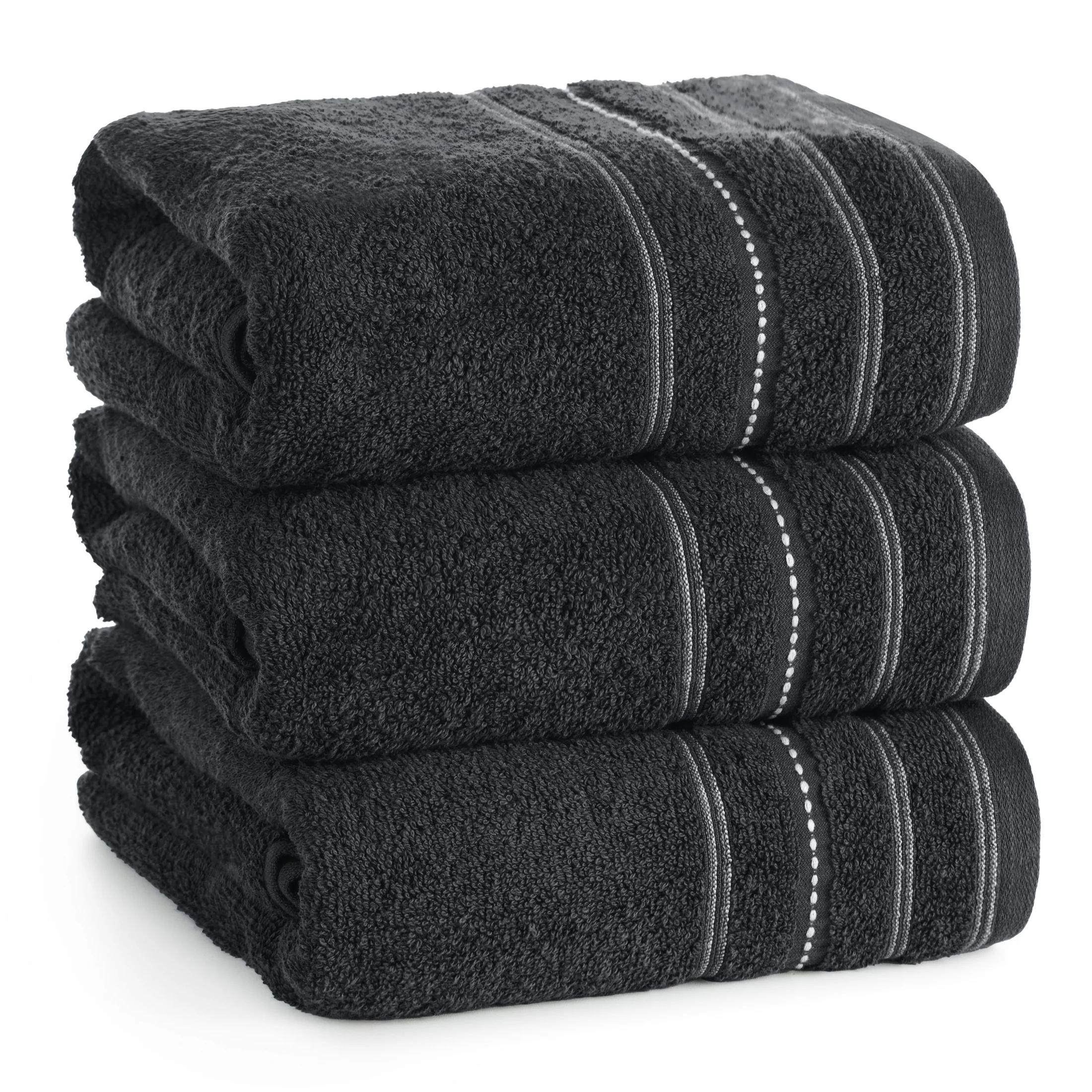 Ręcznik do rąk 30x50 cm bawełniany kolor czarny w pasy 500 g/m2 VENTO Eurofirany