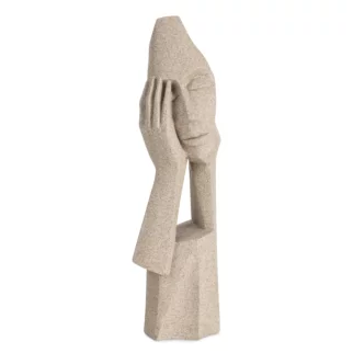 Figurka beżowa inspirowana nowoczesną rzeźbą 10x9x33 cm Eurofirany
