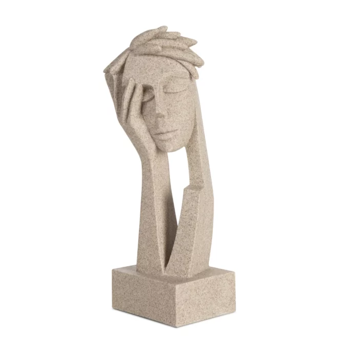 Figurka beżowa inspirowana nowoczesną rzeźbą 11x9x28 cm Eurofirany